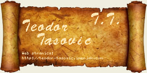 Teodor Tašović vizit kartica